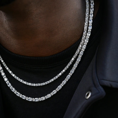 3mm + 5mm Diamond Mixed Oval Cut Tennis Chain Bundle