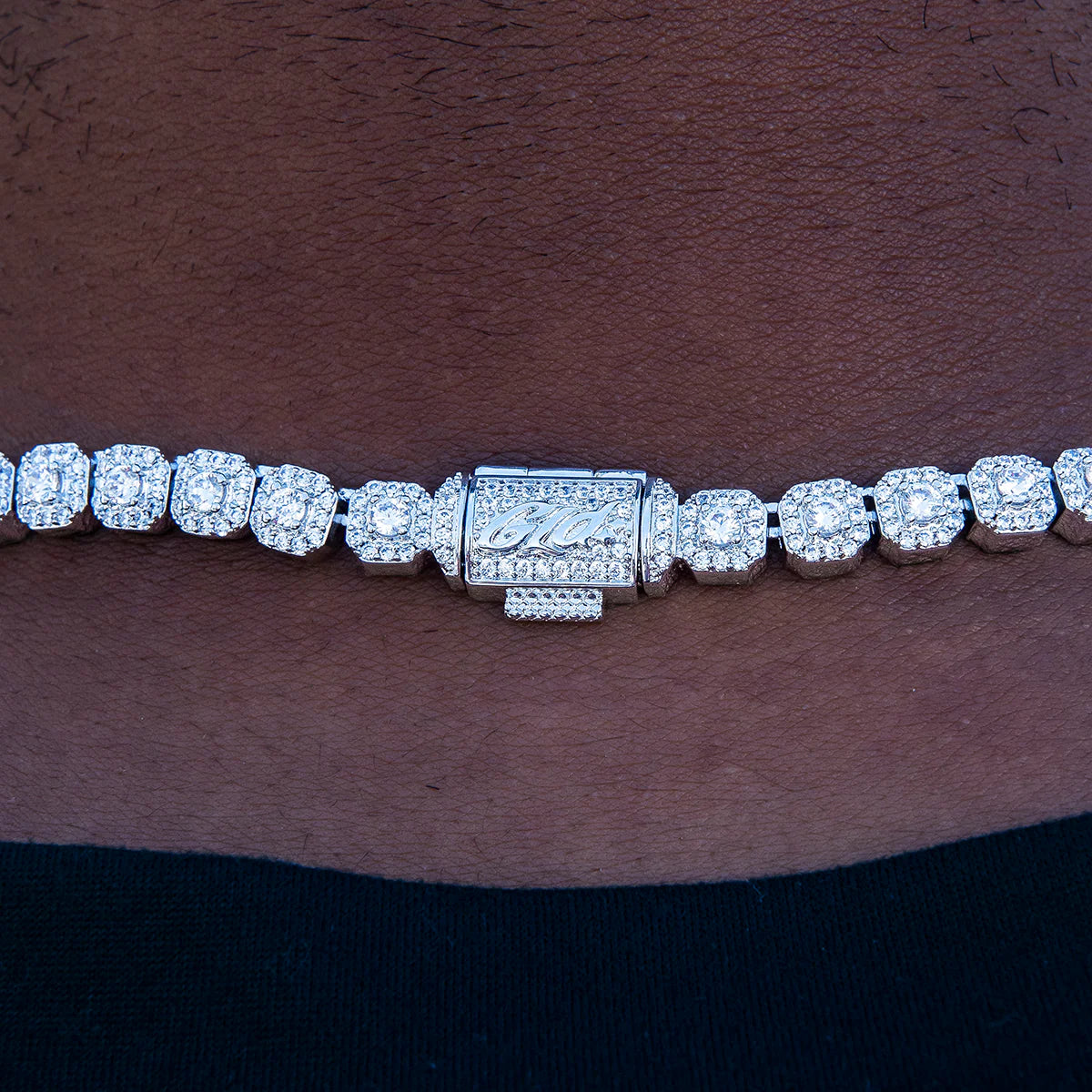 Micro Clustered Tennis Chain + Bracelet Bundle in White Gold