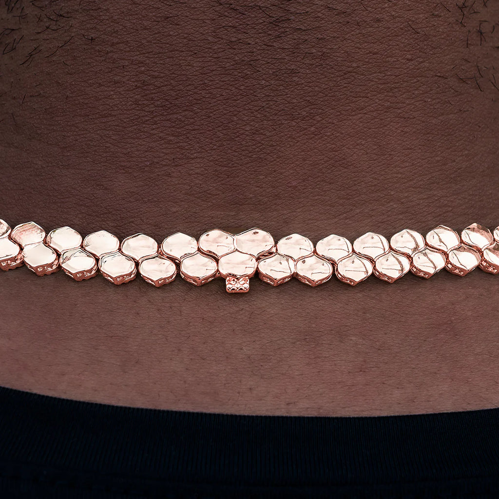 Flat Snake Link Chain in Rose Gold -4mm