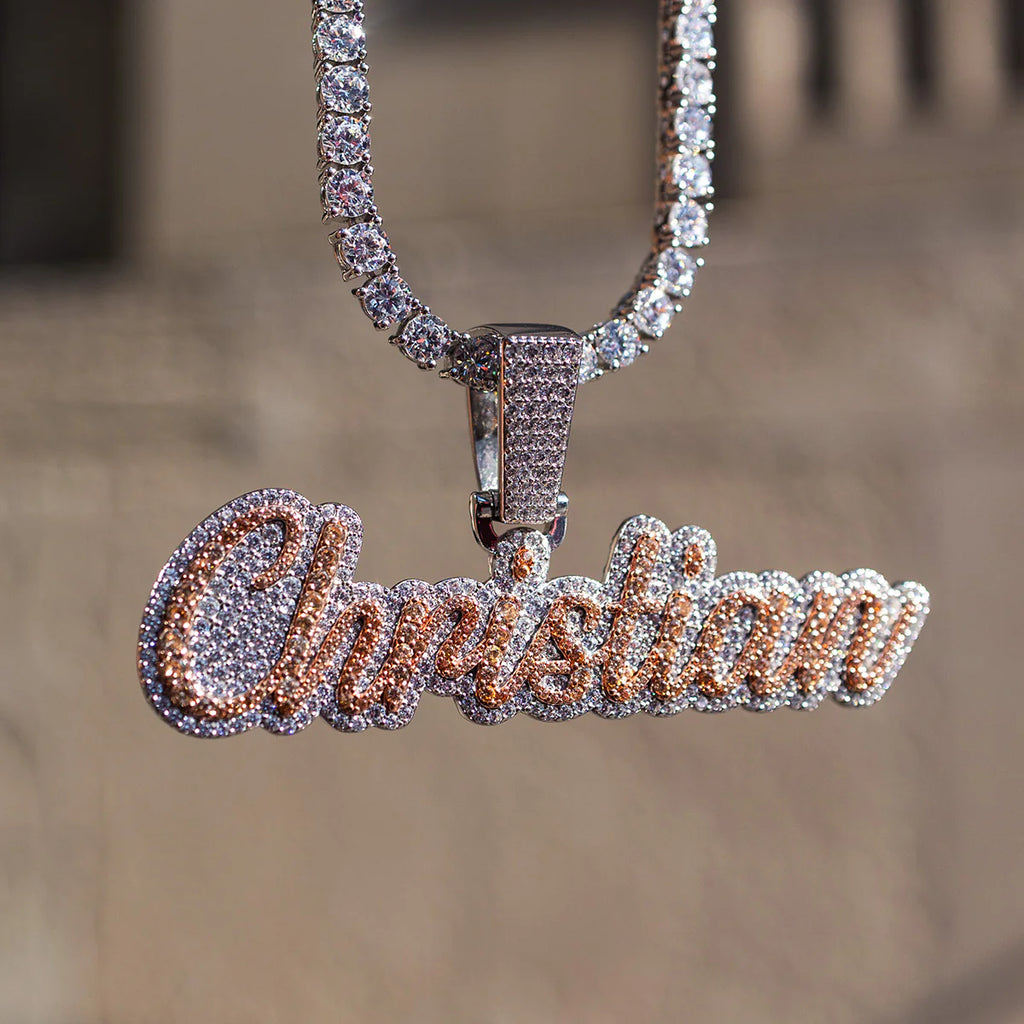 Custom Name Plate Two-Tone Script Font