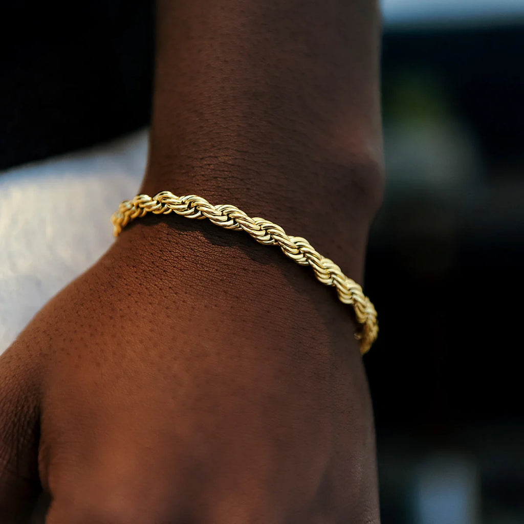 Rope Chain Bracelet in Yellow Gold Vermeil - 6mm