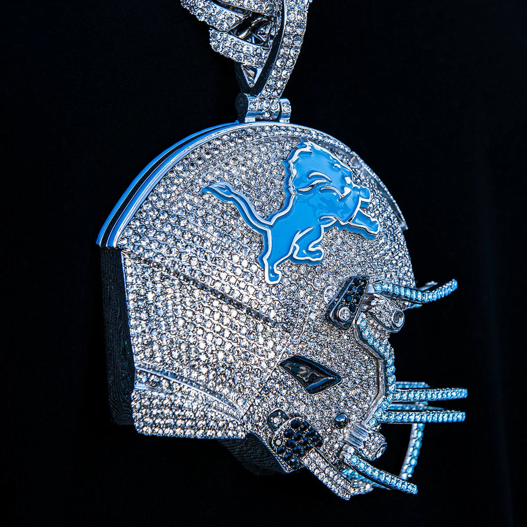 Giant Detroit Lions Official NFL Helmet Pendant