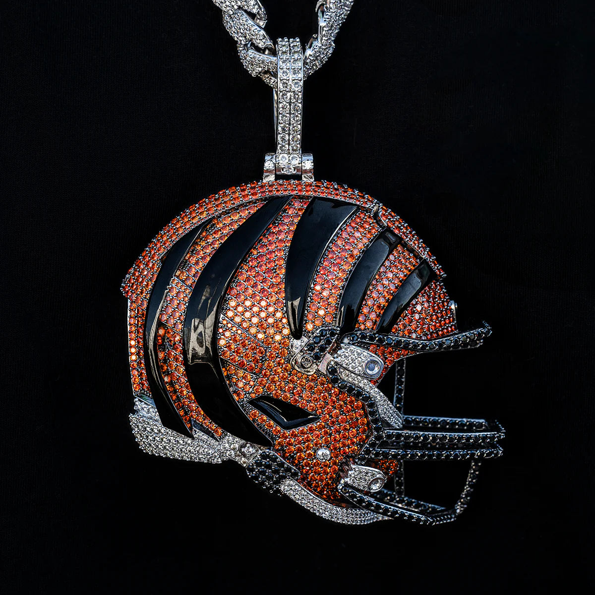 Giant Cincinnati Bengals Official NFL Helmet Pendant