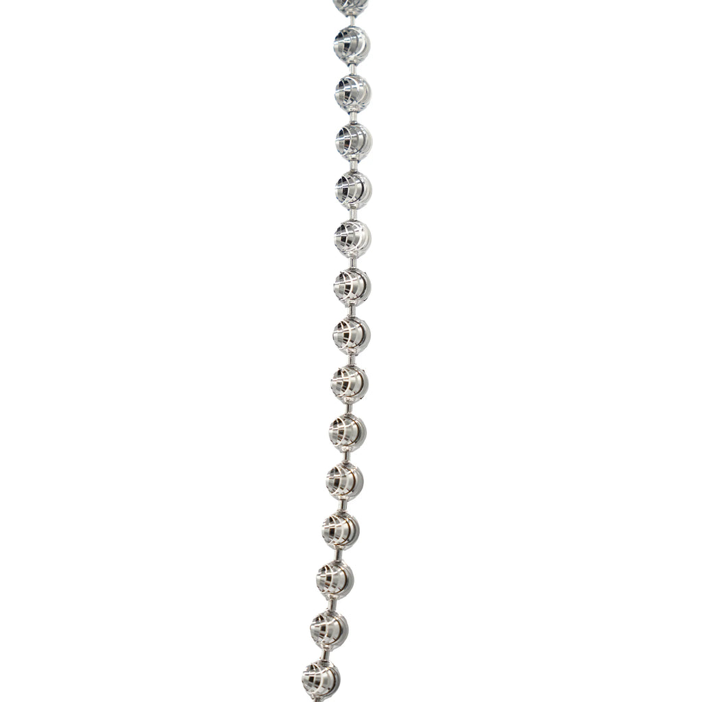 Moon Cut Ball Chain in Solid White Gold - 4mm