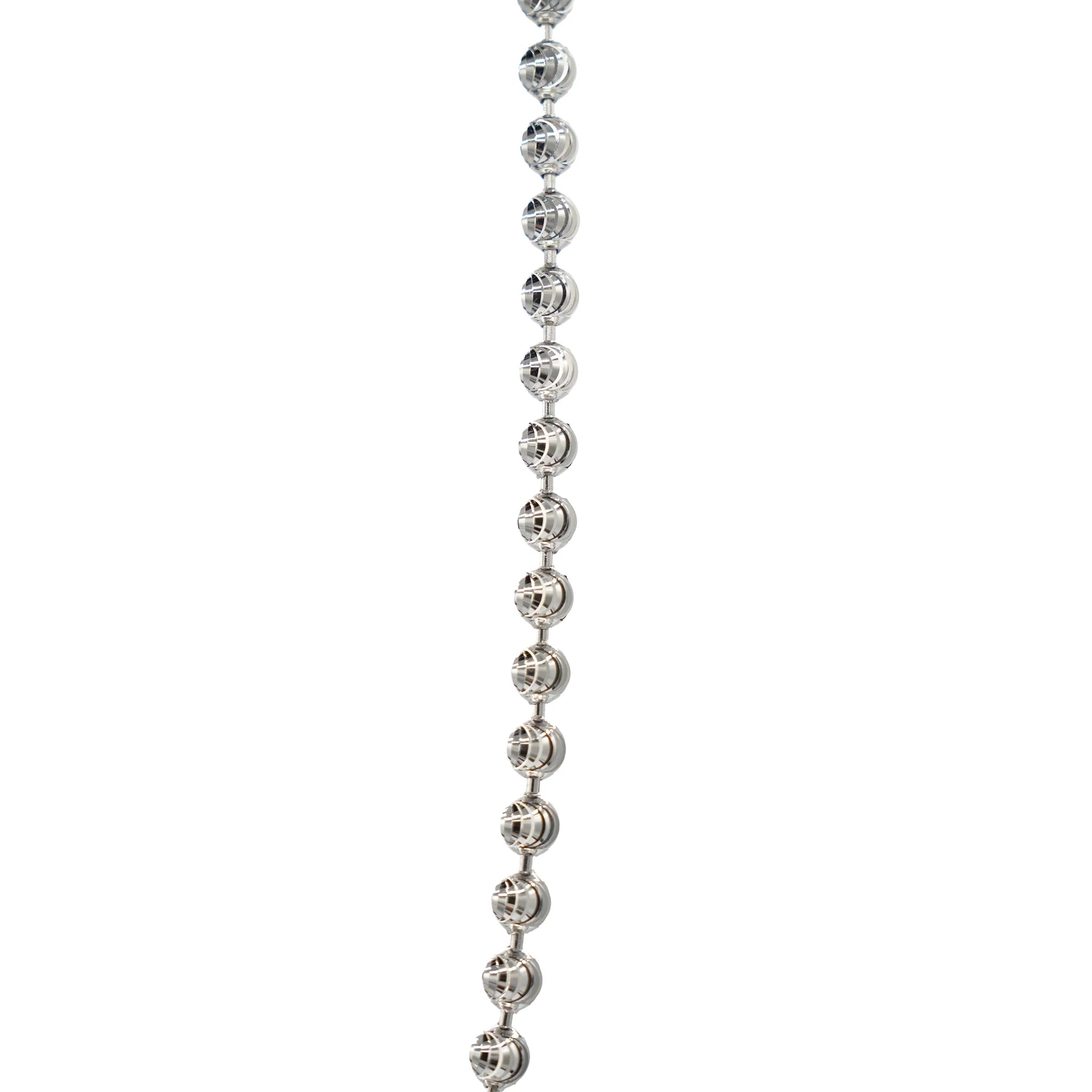 Moon Cut Ball Chain in Solid White Gold - 4mm