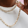 Iced Ball Box Link Chain in Yellow Gold - 6mm