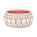 Men's Moissanite 5 Layer Diamond Band Ring in Rose Gold Vermeil