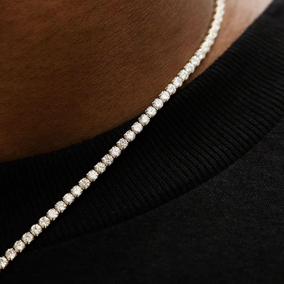 Micro Tennis Chain in Yellow Gold