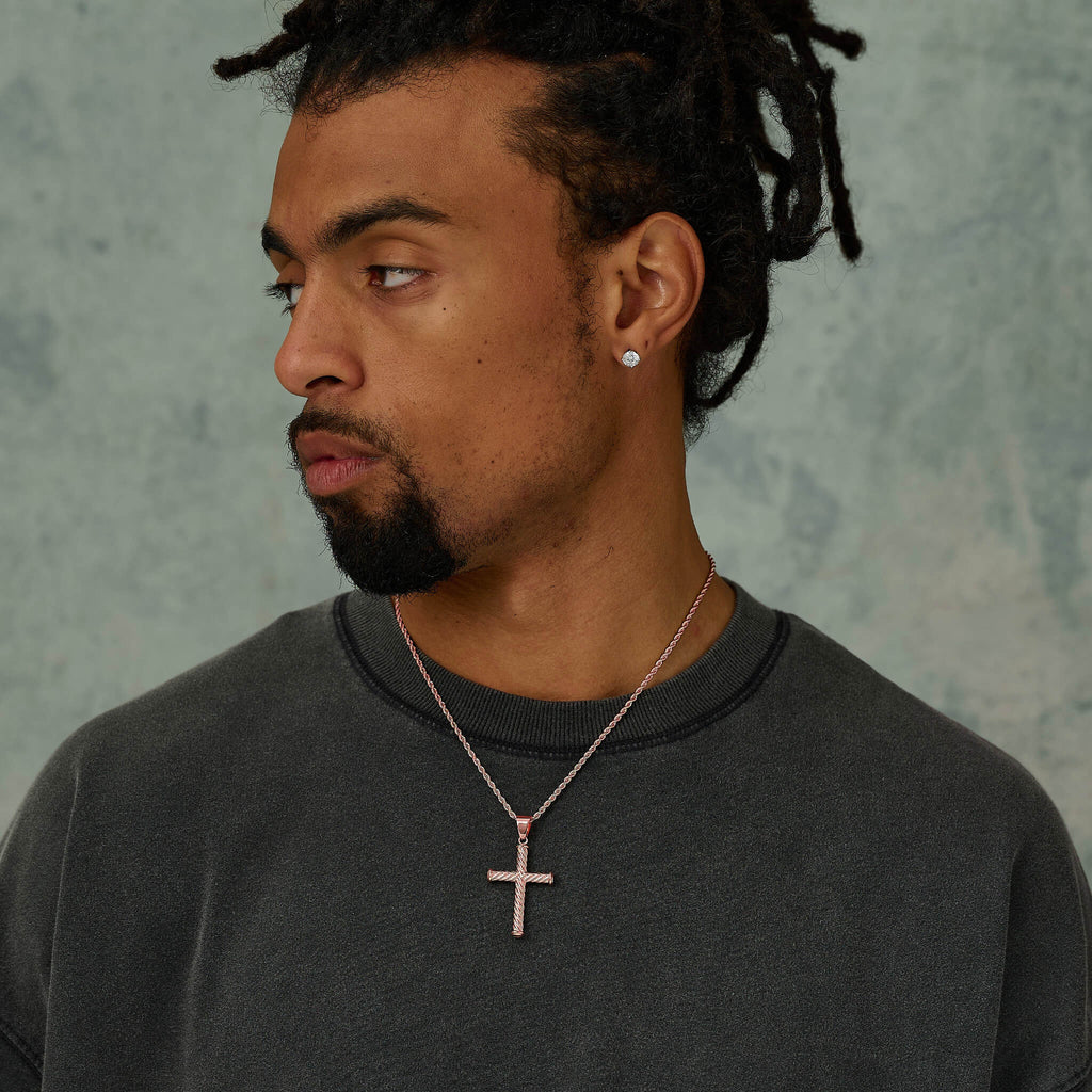 Twisted Rope Pendant in Rose Gold